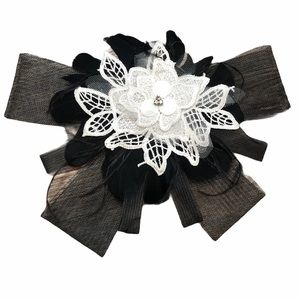Handmade Custom Black and White Dance Hair Pieces